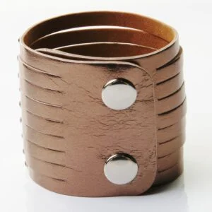 Armband äkta läder diamondstyle brons. Justerbar längd 18,5 - 21cm. Bredd 5cm. - Bild 2