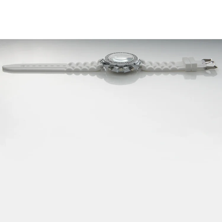 Armbandsur Unisex-diamondstyle, Fashionklocka med lyxig framtoning till superpris! Vitt silikonarmband. - Bild 2
