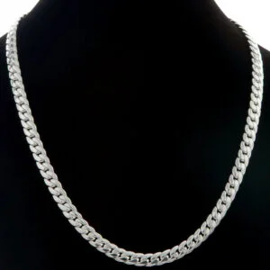 Halskedja, silverstil, 50,8cm Vogue-pansarlänk 5mm. Supertrendig design!