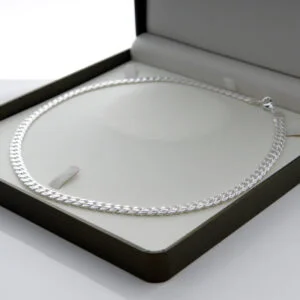 Halskedja, silverstil, 50,8cm Vogue-pansarlänk 5mm. Supertrendig design! - Bild 4