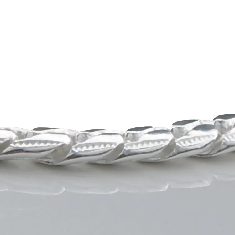 Halskedja, silverstil, 50,8cm Vogue-pansarlänk 5mm. Supertrendig design! - Bild 2