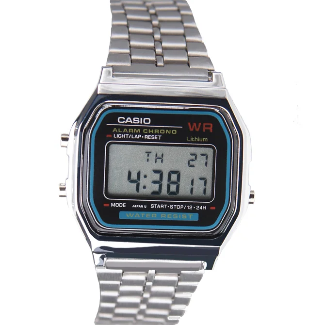 Armbandsur Retro elektronisk digital klocka A159W rostfritt