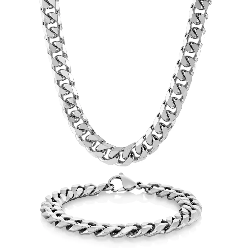Halskedja och armband i rostfritt stål från Jevelia